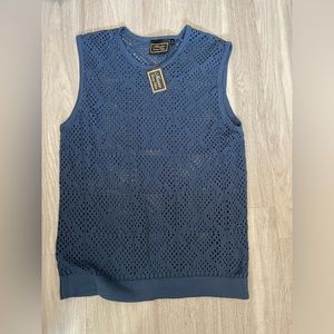 torrid Blue Pointelle Knit Sleeveless Sweater Tank